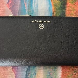 Michael Kors Black Saffiano Leather Clutch